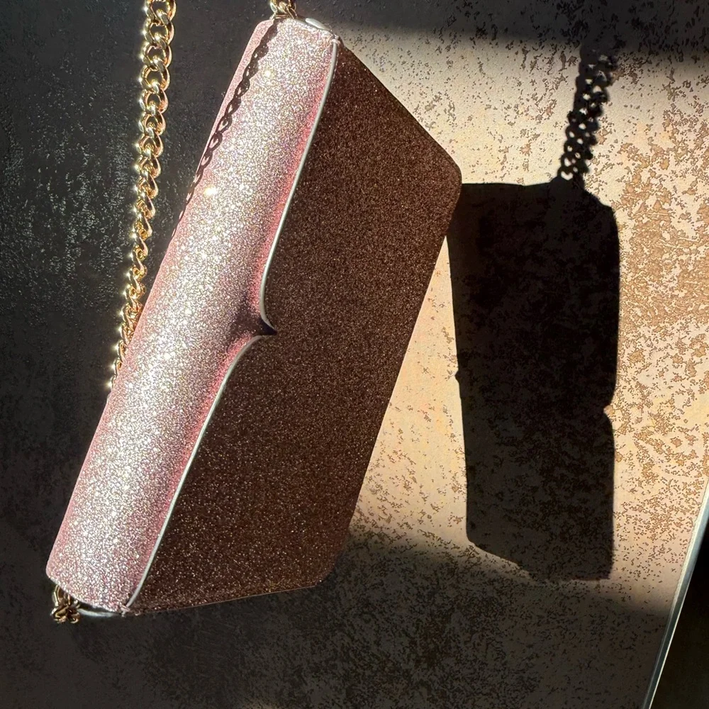 Kate Spade Pink Glitter Shimmer Nicola Twistlock Crossbody Bag